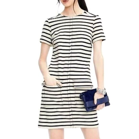 Banana Republic Stripe Shift Ponte Dress Size XS like new - Picture 1 of 10